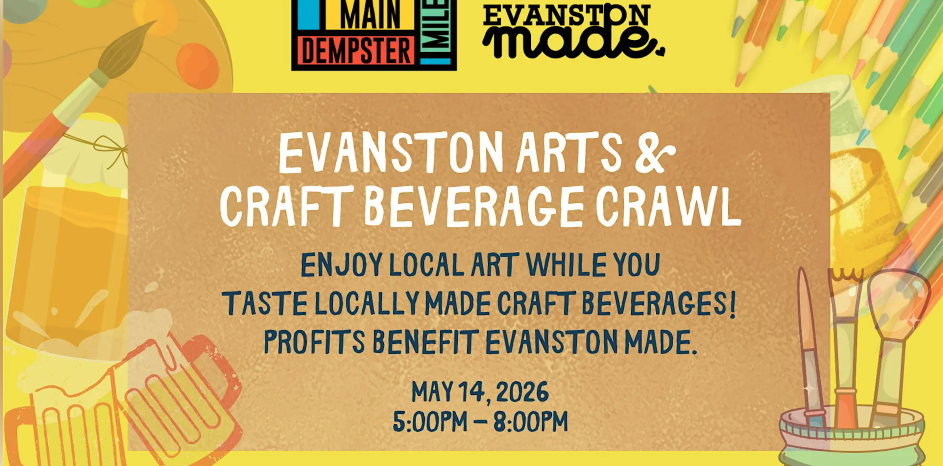 Arts and Craft Beverage Crawl Poster  identifying the event on May 14, 2026.  
